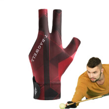 DREIFingerBillardhandschuhe  Absorb sweat, breathable, nonslip gloves black red