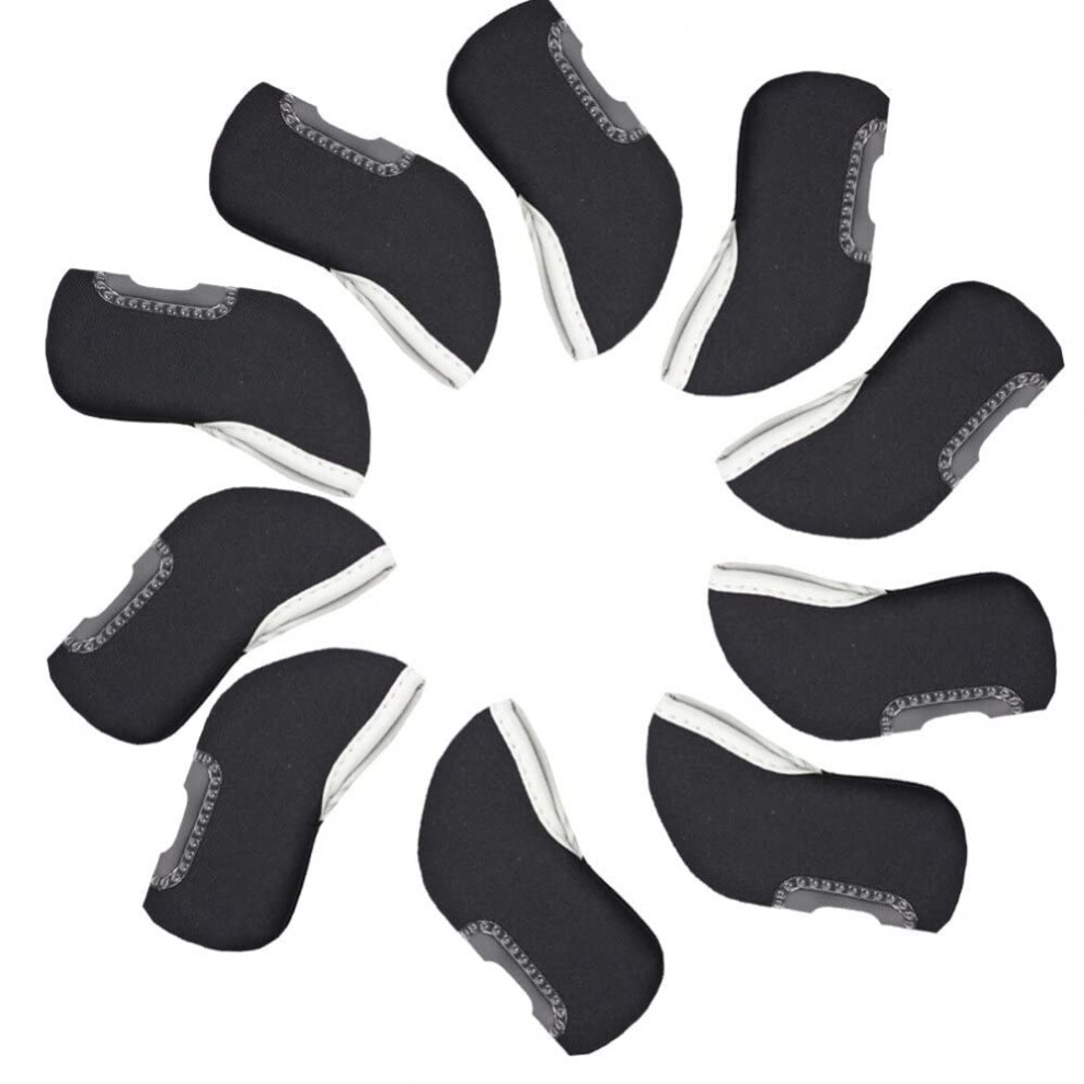 Golf Club Head Cover Golf Club Head Protector Golf Club Head Sleeves Golf Iron Head Cover Golf Gifts for Men Pack of 10 Black