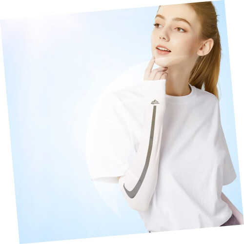 Silk sleeves with sun protection Unisex White 2