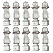 Fence Post Caps Decorative, 10 Pieces, Trident Spearshaped, Metal Cover