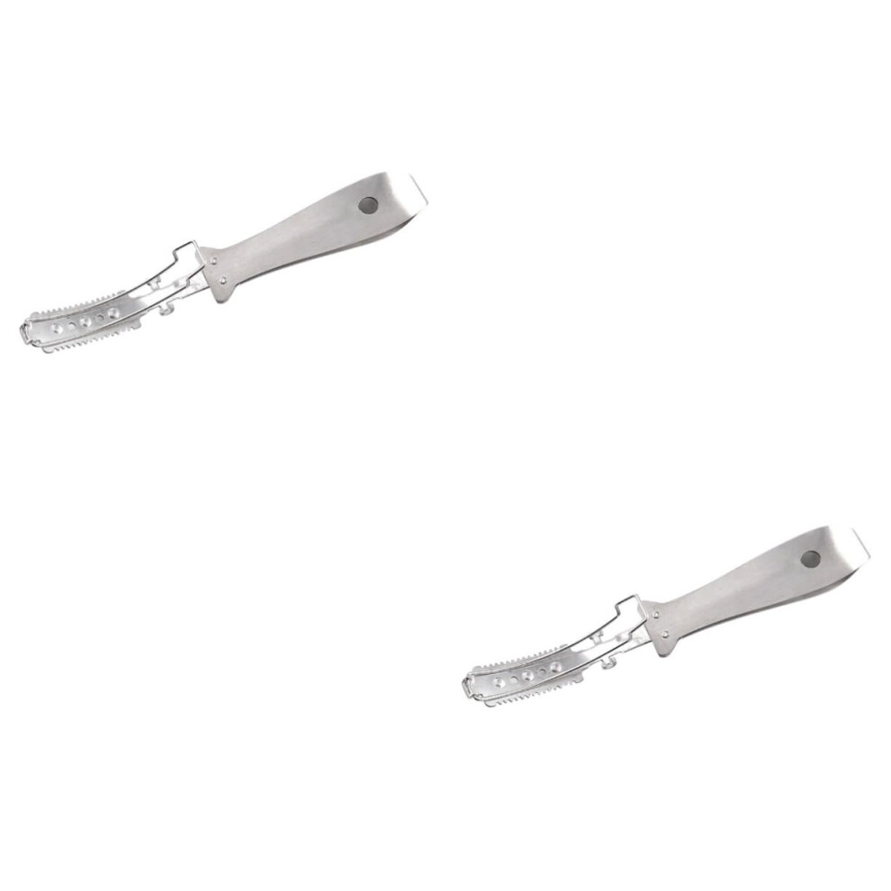2 Pcs. Stainless Steel Faux Wool Scrapers Pig Tool For Shaving Meat Hairs Pig Hair Tool For Depilating Meat Animal Hair Scraper Rust Steel 6493810100147