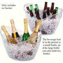 (2pcs) Clear Acrylic Ice Bucket - Champagne & Soda Coole- Food-Safe, Holds 2-3 Bottles,Durable Partyware