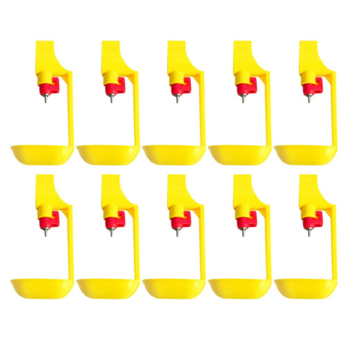 10 pieces chick drinker integrated automatic chicken drinker chick drinking fountain for large and chickens random color