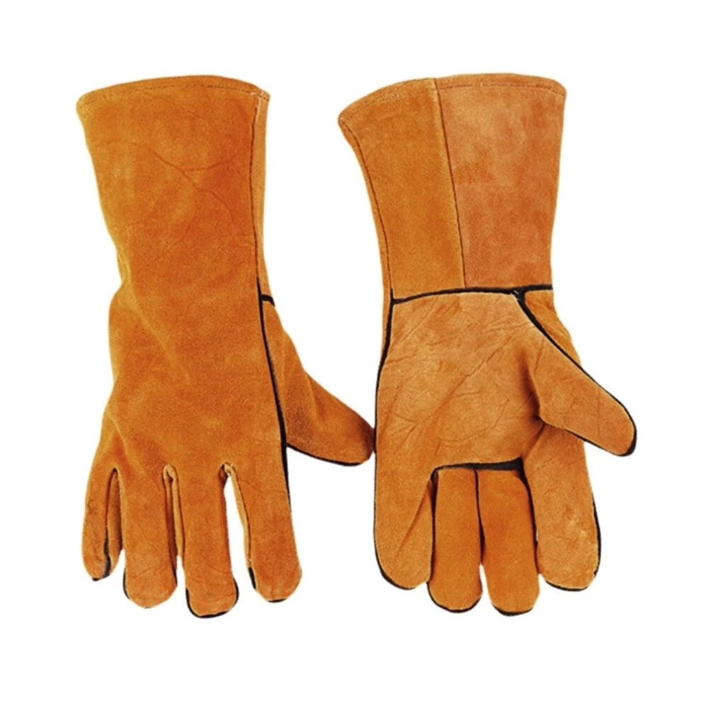 1 Pair Of Welding Gloves, Heat And Fireresistant Gloves, Durable Leather Gloves For Grill, Oven Ref: 3159 6276012755618