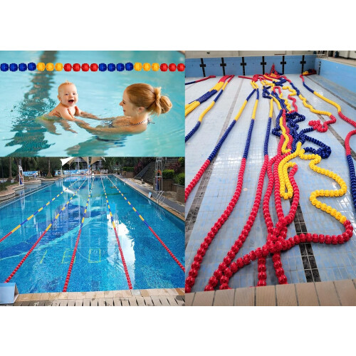 Floating Barrier Pool Rope with Buoy, PreAssembled Divider, Hook, 9m/29.5ft 2