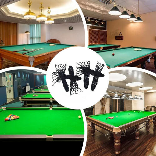 Pool Table Nets  6 Perforated Mesh Pockets for Pool Table  Replacement Bags for Pool Lovers Black 2