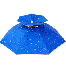 Fishing Umbrella 1pc Double Layers Large Umbrella Hat Adjustable Head Umbrella for Golf Sports Fishing Blue
