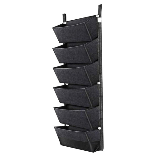 Hanging Grow Bag 6 Pockets Vertical Garden Wall Planter Black
