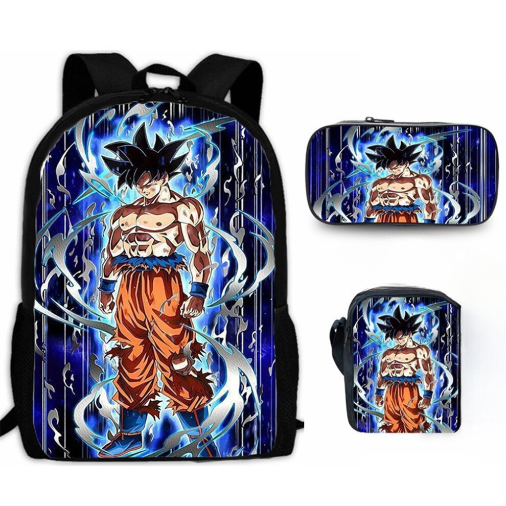 (1 style, Backpack) New cartoon cartoon dragon ball backpack primary and secondary school school bag shoulder bag pencil bag three-piece set