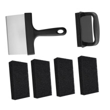 1 Set of 6 BBQ Cleaning Set Drain for Oven Shower Cleaner Scrubber Brush Sponges Kit