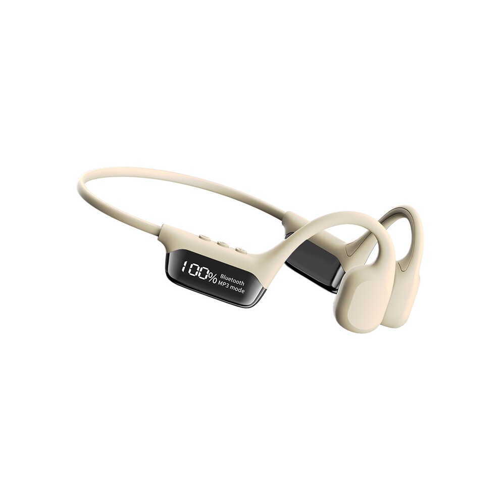(White) Display Bone Conducting Bluetooth Headset 5.4 Wireless Sports Headset With Waterproof 32G Memory White 6935158890187