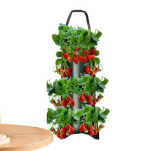 Strawberry Plant Bag with Handles, Grow Bag for Plants Dark Green 8 Holes