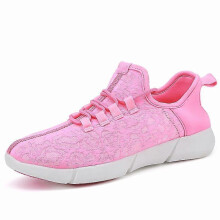 (42, Pink) LED Shoes Fiber Optic Light Up Sneakers Rechargeable Luminous Sneakers