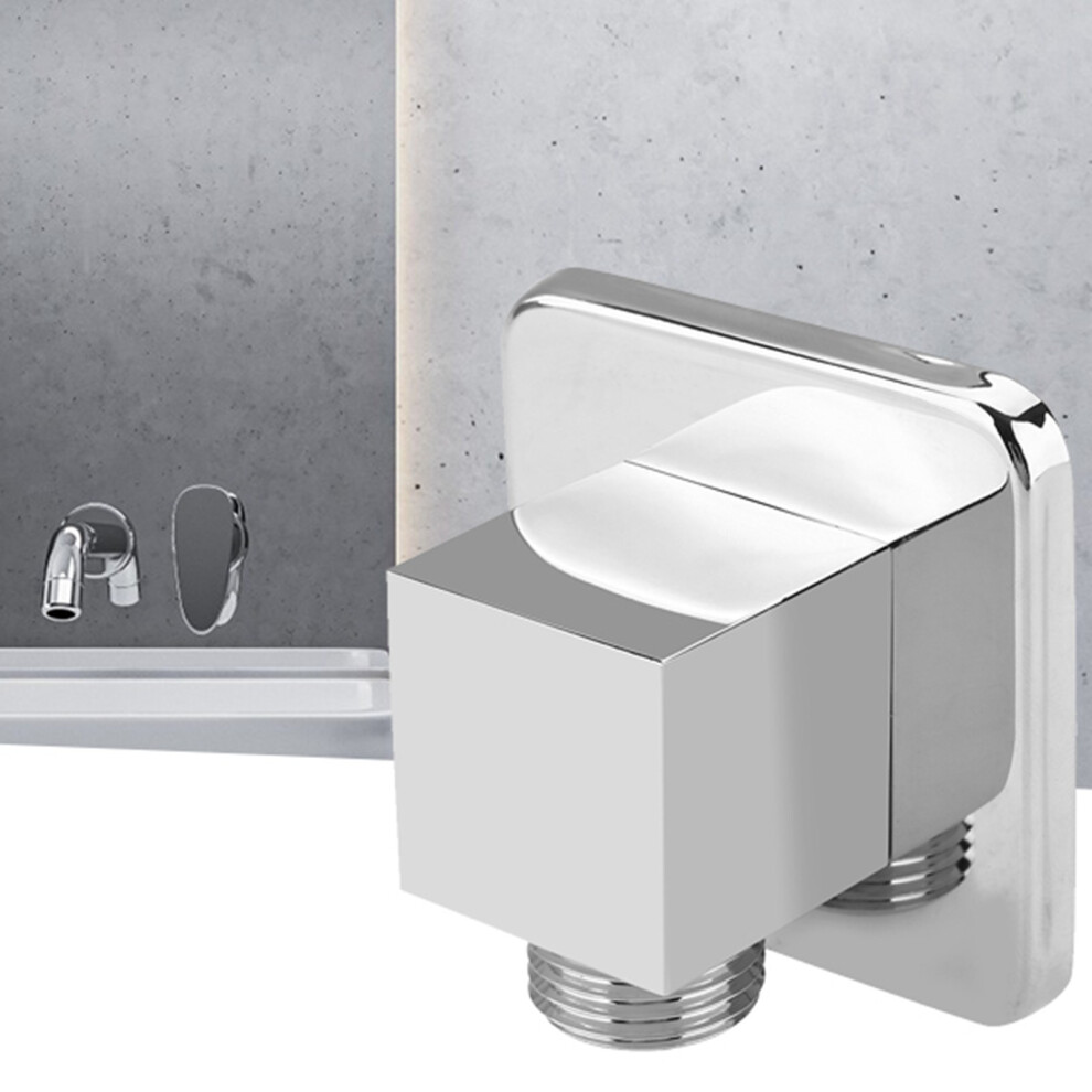 Square Wall-Mounted Hand Shower Elbow Valve-Brass Chrome 9394200242133