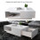 Modern White High Gloss Rectangular Coffee Table with Storage 4
