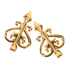 Protective Speartips for Garden Fence Decorative Finials Golden Aluminium Alloy