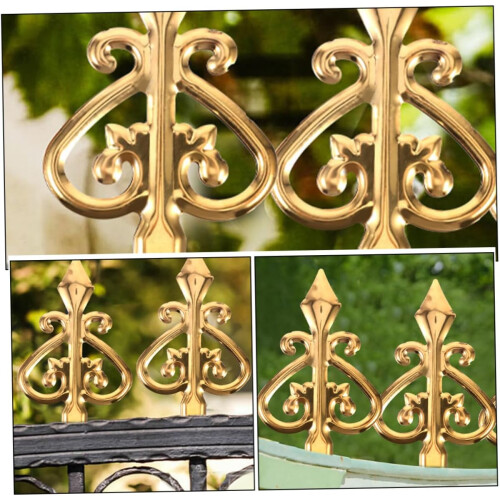 Protective Spear Tips Stake Fence End Pieces Golden Aluminium Alloy 1