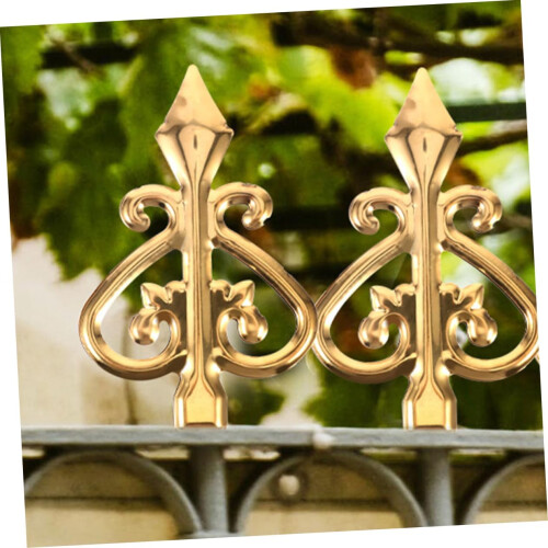 Protective Spear Tips Stake Fence End Pieces Golden Aluminium Alloy 2