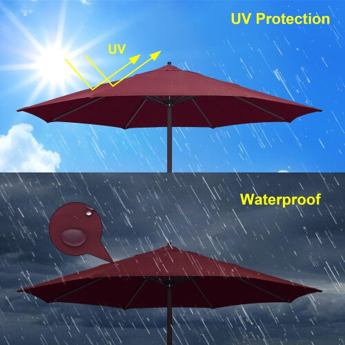 Market Table Umbrella Replacement Roof 3.0m/9.8ft Orange 1