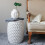 Garden Stool, Chinese Style Hollow Ceramic Drum Stool, Round Stool (Yellow) 4