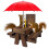 Squirrel Feeder, Squirrel Feeding Table with Umbrella, Wooden Squirrel Picnic Table with Solid Structure and 2 x Thick Benches Ref: 2347 1