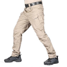 (L, Khaki) Mens Outdoor Tactical Pants Mountaineering Trousers Special Forces Training Pant