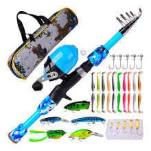 Fishing Set for , Fishing Equipment, Ice Fishing Rod, 's Fishing Starter Kit with Reel Bait, Fishing Rod, Travel Bag for blue