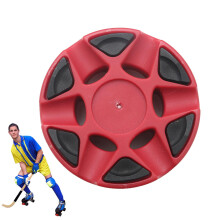 Ice Hockey Disc Floor Hockey Disc Round Smooth Appearance Training Tool with 6 Dents Professional Ice Hockey Equipment red