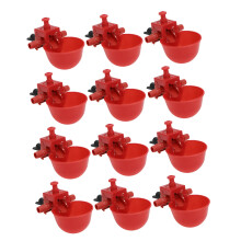 Pack of 12 Chicken Drinker Bowl Coop WaterSaving Poultry Drinking Bowl Red