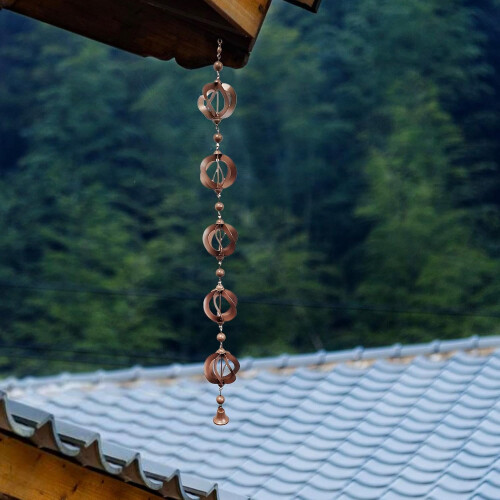 Rain cha for outdoors, rain chimes for gutters with bell 1