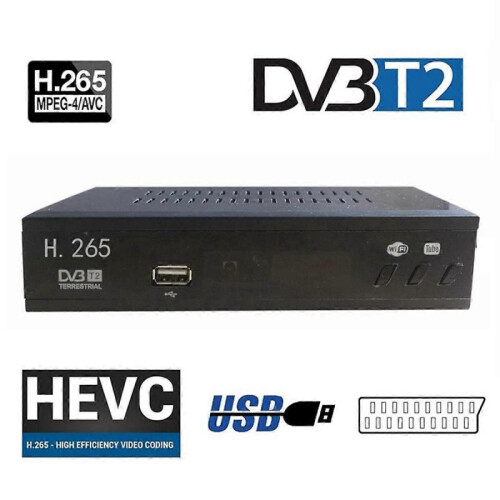 DVB T2 HEVC 265 Digital TV Tuner DVB-T2 H.265 1080P Top Box EU Plug 1