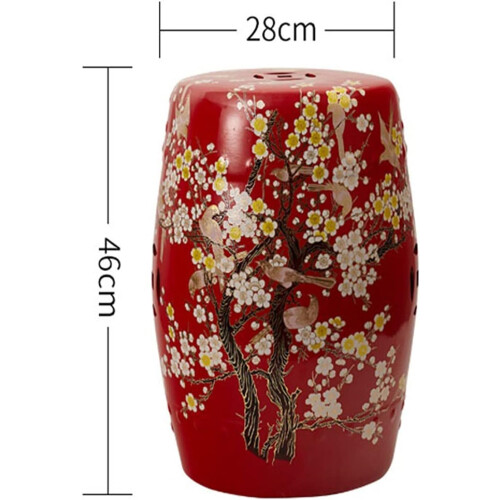 Decorative Garden Stool, Chinese Drum Stool for Home, Ceramic Stool, Round, Vintage, Yellow 1