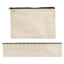 12-pack canvas ritstassen, lege doe-het-zelf knutseltasjes voor op reis, cosmetische make-up etui, cadeau portemonnee