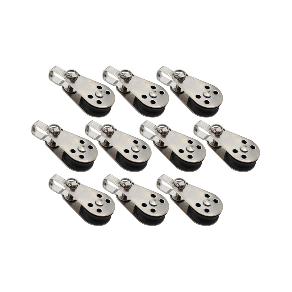 10 Pezzi Di Pulegge Per Barche Marine, In Acciaio Inox 316, Per Kayak, Canoa, Carrello Di Ancoraggio, Occhielli In Nylon, Accessori-image
