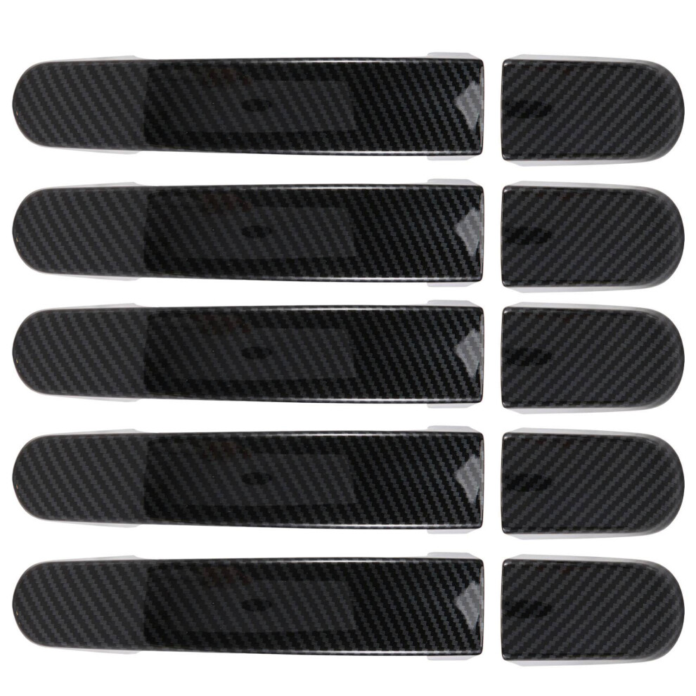 5Pcs Car Door Handle Cover Trim For Transit Custom Tourneo 2014- 2020 Carbon Fiber Sticker Decoration 4851051624310