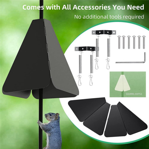 Anti-Rust Squirrel Baffle Foldable Hanging Flapper Wrap Around Proof Baffles Outdoor Garden Decor 2
