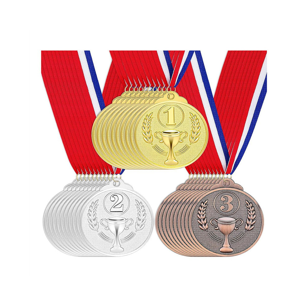 30 Pezzi Medaglie Premio Oro Argento Bronzo Vincitore 1 2 3 Premi Per Concorsi-image