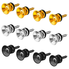 12 stuks gitaarbandsloten met knoppen, metalen eindpennen en montageschroeven voor akoestische, klassieke, elektrische bas-ukelele