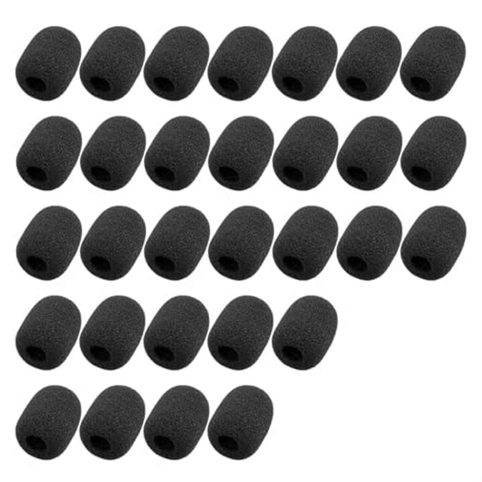 Lot de 30 bonnettes anti-vent en mousse pour microphone, mini-casque à revers
