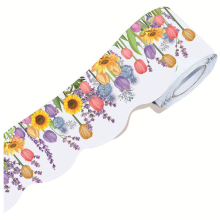 rollo de borde para tablón de anuncios con diseño floral de tulipán para pizarra de aula escolar