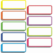 50 Pcs Magnetic Dry Erase Reusable Name Tag Label Plate Rainbow Neon Sticker for Whiteboards Locker School Office(3.2" X 1.2" Each)