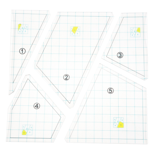 5 Pieces Quilting Template Set Sewing Machine Ruler DIY Hand Patchwork Quilt Templates Square