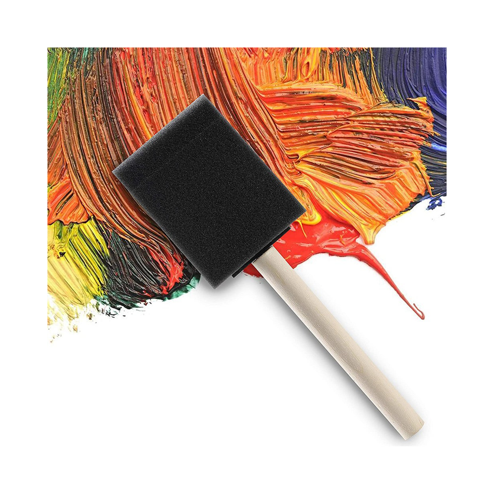 Typecat 50 Pcs 2 Inch Foam Sponge Wood Handle Paint Brush Set, Great for Acrylics, Stains, Varnishes, Crafts, Art