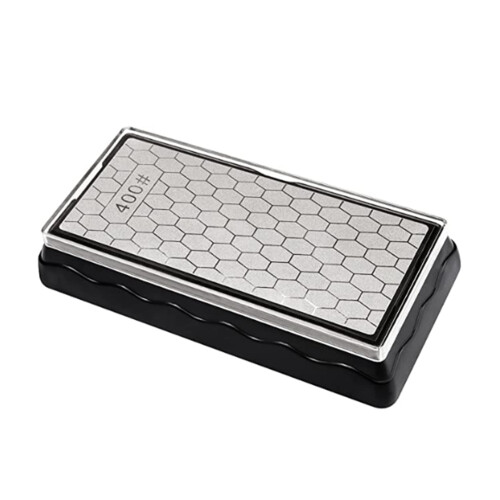 Double-Sided Diamond Sharpening Stone,Whetstone Honeycomb Plate with Non-Slip Base(400/1000 Grit)