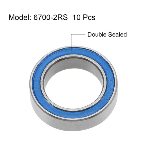 20 τεμάχια 6700- Υψηλής ποιότητας 6700 10X15X4mm μινιατούρα ρουλεμάν βαθιάς αυλάκωσης, μπλε 2