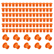 100 Pcs Mushroom Rebar Cap Plastic Safety Caps for 3 to 7, Orange Color, 2.36 x 2.17 1.5 Inches