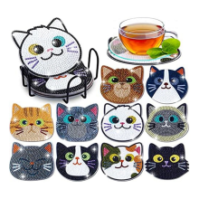 10 Pieces DiamondPainting Coaster Set - for Kids and AdultsDiamond Dots, Adults Beginner Supplies Gifts