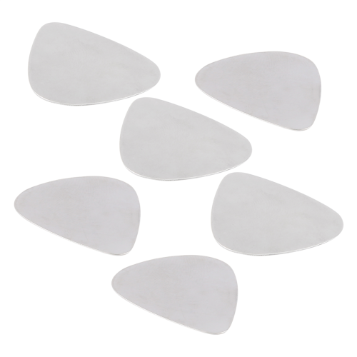 6x Stainless Steel Guitar Picks - Silver 2