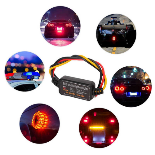 4Pcs 16 Modes Adjustable LED Brake Light Flasher Strobe Controller Universal for Car Motorcycle 2