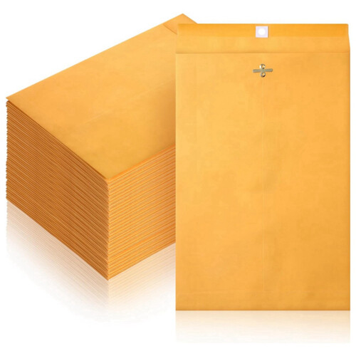 Envelopes com fecho de 6 x 9 polegadas e lacre gomado, para correspondências pequenas, feitos de papel kraft de 28 lb, pacote com 120 unidades